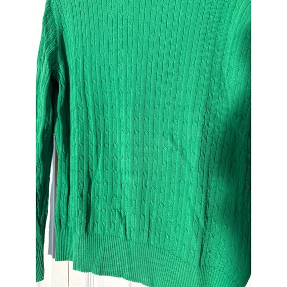 Kim Rogers Crew Neck Ribbed Green Sweater Sz XL - Picture 2 of 5